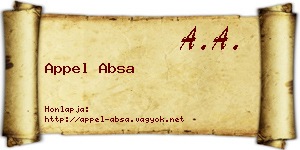 Appel Absa névjegykártya
